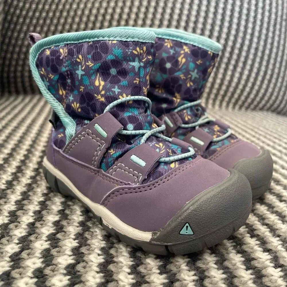 Keen Purple and Teal Floral Kids Winter Boots